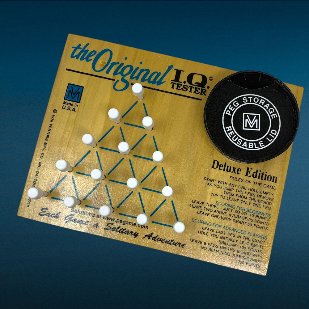 Vintage The Original IQ Tester Deluxe Edition USA Wood Brain Teaser Game 1976